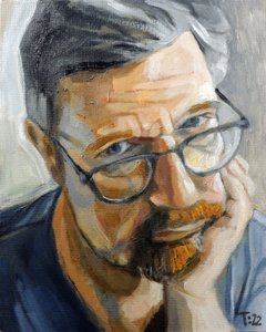 Nachdenklicher Mann mit Brille von Tore Bahnson