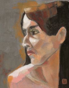 Nachdenkliches Frauenprofil