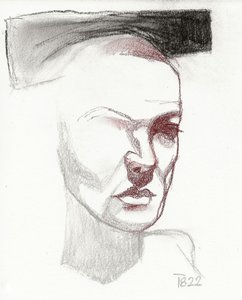 Studie eines beschatteten Gesichts von Tore Bahnson