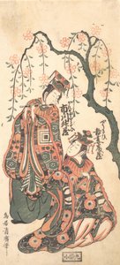 Szene aus dem Stück Keisei Kaneni Sakura, 1756 von Torii Kiyohiro