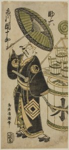Der Schauspieler Ichikawa Danjuro IV als Sukeroku im Stück "Choseiden Fudan-zakura," aufgeführt im Nakamura Theater im vierten Monat, 1756 von Torii Kiyohiro
