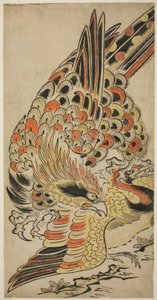Ein Falke fängt einen Kranich im Flug, ca. 1715 von Torii Kiyomasu I