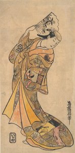 Der Schauspieler Nakamura Shichisaburo II als Frau mit Fächer von Torii Kiyomasu I