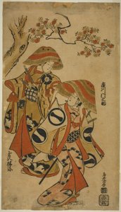 Die Schauspieler Ichikawa Monnosuke I und Tamazawa Rinya von Torii Kiyomasu I