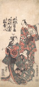 Szene aus dem Drama Matsu wa tai fusuma no wakesato, 1757 oder 1758 von Torii Kiyomitsu