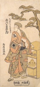 Der Schauspieler Ichikawa Komazo als der Händler Soga no Juro Sukenari, 1761 von Torii Kiyomitsu