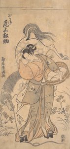 Der Schauspieler Onoe Matsusuke in der Rolle der berühmten starken Frau Okane
