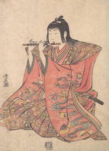 Eine Puppe, die einen Jungen darstellt, der Flöte spielt, ca. 1780 von Torii Kiyonaga