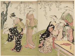 Ein Ausflug im Frühling, aus der Serie Ein Brokat der östlichen Sitten (Fuzoku azuma no nishiki) von Torii Kiyonaga