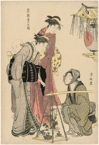 Kauf von Topfpflanzen, aus der Serie "Ein Brokat der östlichen Sitten (Fuzoku Azuma no nishiki)" von Torii Kiyonaga