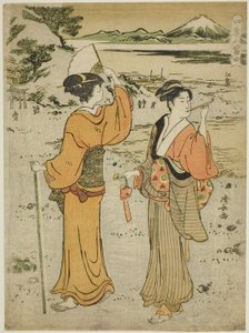 Enoshima, aus der Serie "Der Berg Fuji in den vier Jahreszeiten" von Torii Kiyonaga