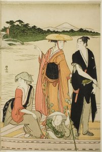 Fähre auf dem Rokugo-Fluss