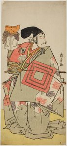 Der Schauspieler Ichikawa Danjuro V als Minamoto no Yoshiie, im Stück "Date Nishiki Tsui no Yumitori," aufgeführt im Morita Theater im elften Monat, 1778 (?) von Torii Kiyonaga