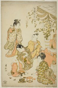 Das Puppenfest, aus der Serie "Kostbare Kinderspiele der fünf Feste (Kodakara gosetsu asobi)" von Torii Kiyonaga
