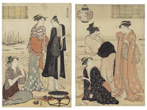 Der sechste Monat, aus der Serie Zwölf Monate im Süden von Torii Kiyonaga