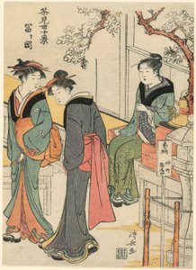 Tomigaoka, aus der Serie "Zehn Szenen von Teehäusern (Chamise jikkei)"