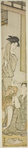 Zwei Frauen und ein Kind nach dem Bad von Torii Kiyonaga