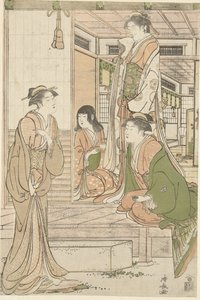 Yoshitsune bringt Joruri hime eine Serenade von Torii Kiyonaga