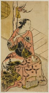 Der Schauspieler Sanjo Kantaro mit einer Pfeife von Torii Kiyonobu I