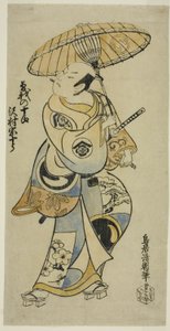 Der Schauspieler Sawamura Sojuro I als Soga no Juro im Stück "Tsuru Kame Osana Soga," aufgeführt im Ichimura-Theater im ersten Monat, 1721 (?) von Torii Kiyotomo