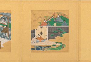 Szenen aus der Geschichte von Genji Genji monogatari, frühes 17. Jahrhundert von Tosa Mitsunori