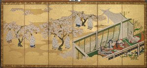 <em>Die Geschichte von Genji</em>, Kapitel 34; Kashiwagi erblickt die Dritte Prinzessin von Tosa Mitsuoki