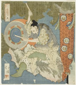 Der Trommler, Nr. 1 aus der Serie "Die Felsentür des Frühlings" von Totoya Hokkei