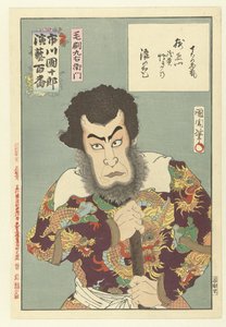 Ichikawa Danjuro IX als Kezori Kyuemon von Toyohara Kunichika