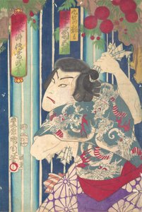 Imaginäres Porträt, Shuihuzhuan der Bühne: Toryudai Mitate Suikoden Torodai - Schauspieler Onoe ..., 1875
