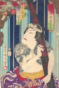 Imaginäres Porträt, Shuihuzhuan der Bühne: Toryudai Mitate Suikoden Torodai - Schauspieler, Ichi..., 1875 von Toyohara Kunichika