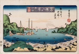Rückkehrende Schiffe, Kanazawa, aus der Serie "Acht Ansichten berühmter Orte" von Toyokuni II