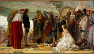Der venezianische Navigator Marco Polo vor dem großen Qubilai von Tranquillo Cremona