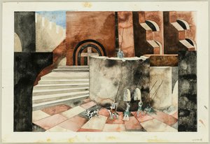 Bühnenbild für die Tragödie Die Nibelungen von Friedrich Hebbel, ca. 1934