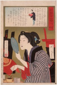 Geisha beim Schwärzen der Zähne um 1:00 Uhr nachmittags von Tsukioka Yoshitoshi