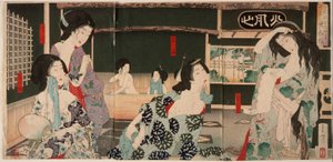 Sommer: Badende Frauen im Daishōrō von Tsukioka Yoshitoshi