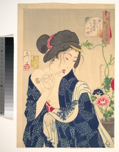 Beim Aufwachen: Ein Mädchen aus der Kōka-Ära (1844-1848) von Tsukioka Yoshitoshi