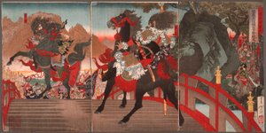 Zhang Fei auf der langen geneigten Brücke, der eine Million Wei-Truppen mit einem mächtigen Blick abwehrt