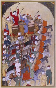 Janitscharen und die Parade-Musiker, aus Sur-Nama von Turkish School