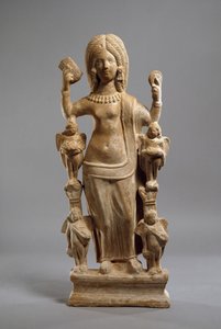 Terrakotta-Statuette der Venus oder einer jungen Frau als Venus an ihrer Toilette, ca. 200-230 von Turkish School