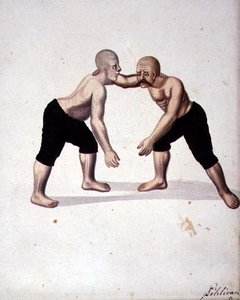 Zwei Ringer, osmanische Periode, drittes Viertel des 18. Jahrhunderts von Turkish School
