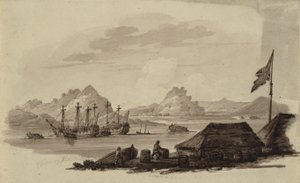 Britische Kanonenboote und Tanka-Eierboote in Whampoa, Kanton, ein Tiefwasserankerplatz an der chinesischen Küste von Ubekendt