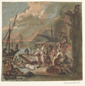 Figurenszene an der Küste