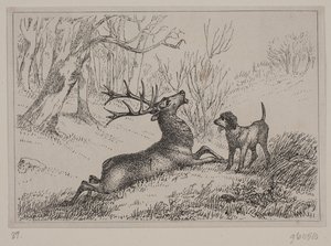Illustration zum Gedicht "Hjorten" von Gotfred Rode