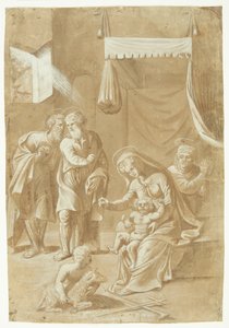 Maria mit dem Jesuskind, Johannes dem Täufer, Elisabeth, Joseph und Zacharias von Ubekendt