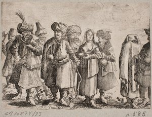 Männer und Frauen in orientalischen Gewändern