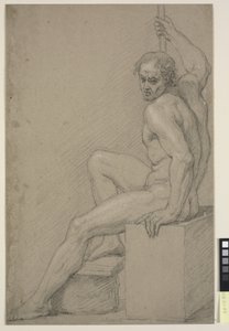 Studie eines sitzenden nackten Mannes