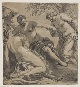 Die drei Grazien und Merkur, nach dem Gemälde im Anticollegio, Palazzo Ducale, Venedig