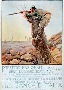 Erster Weltkrieg: Italienisches Plakat zur Förderung nationaler Anleihen. Illustration von Ugo Finozzi (20. Jahrhundert) 1914-1918 von Ugo Finozzi