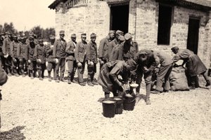 Österreichische Gefangene in Bagnaria Arsa, Udine, Italien, 02.04.1916