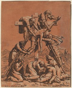 Die Kreuzabnahme von Ugo da Carpi after Raphael